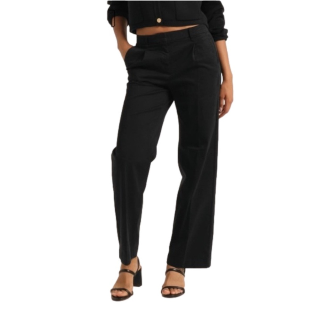 NWT J. Crew Women’s Plus Size 14 Black Pleated Capeside Casual Chino Pants BP502